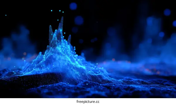 Abstract Digital Landscape of Data Points