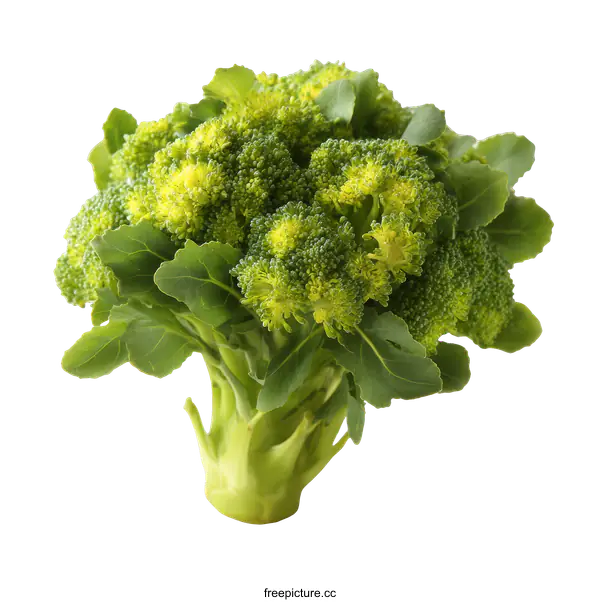 [Transparent Background PNG]Fresh Broccoli Head Close-up on White Background
