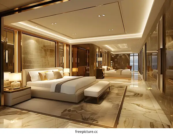 Modern luxury hotel room interior design
