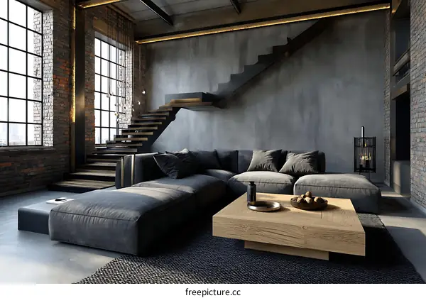 Industrial Loft Living Room Design