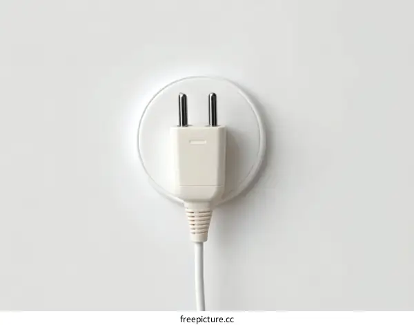 White European Electrical Outlet on a White Wall