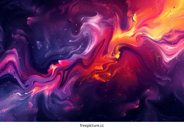 Abstract Colorful Liquid Painting Art