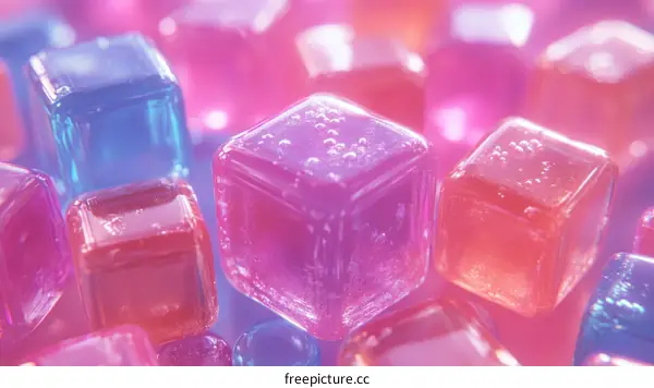 Colorful Geometric Cubes Abstract Illustration