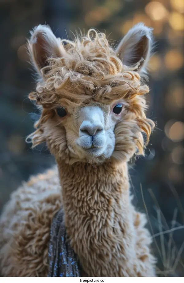 Fluffy Llama with Curly Hair