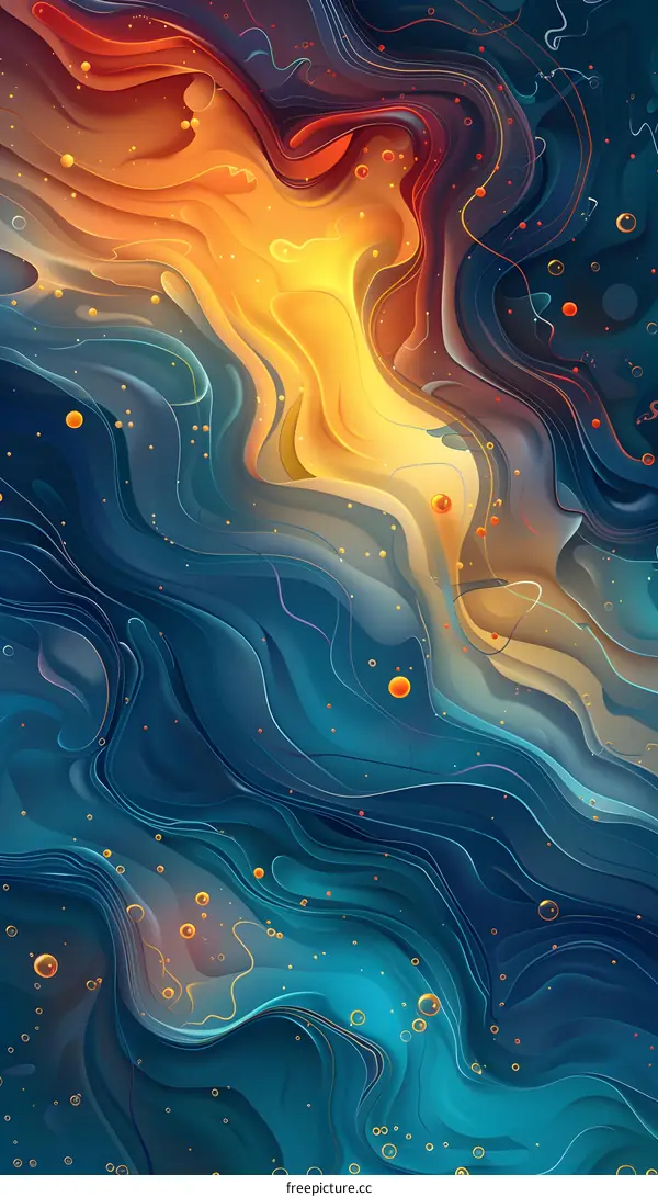 Colorful liquid flowing