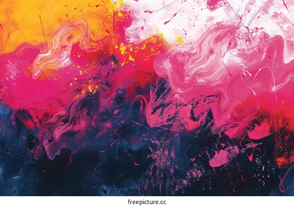 Abstract Colorful Paint Splatter Art