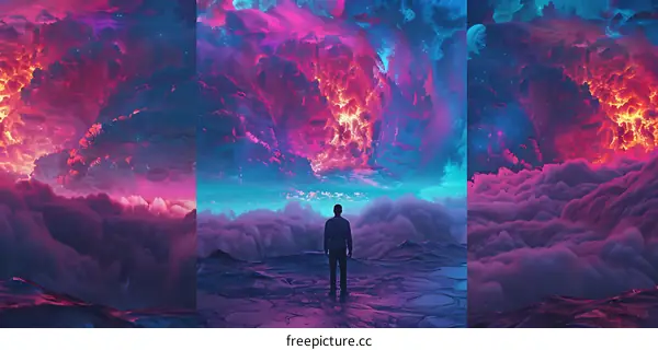 Abstract Art with Colorful Clouds