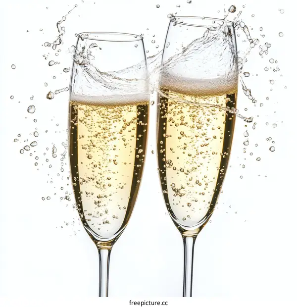 Champagne Celebration Two Glasses