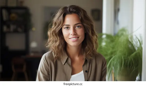 Portrait of a young woman smiling
