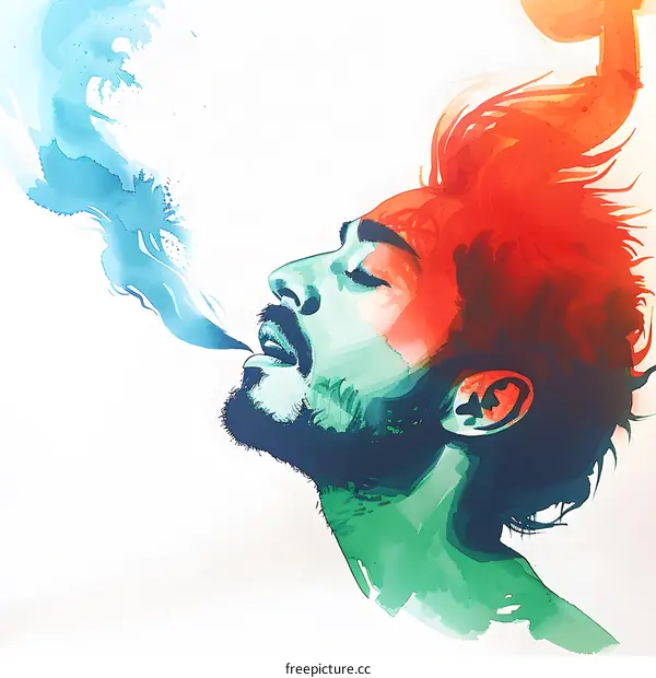colorful man smoking