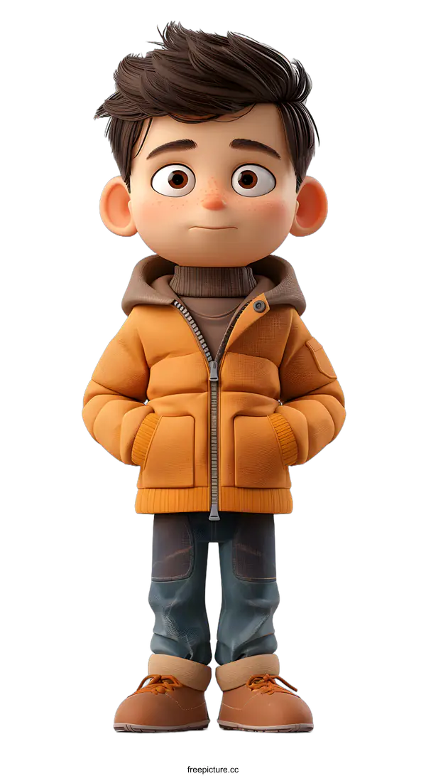 [Transparent Background PNG]3D Boy in Winter Clothes
