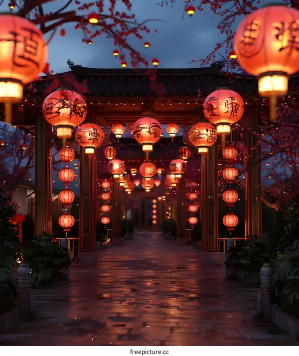 Street with red lanterns