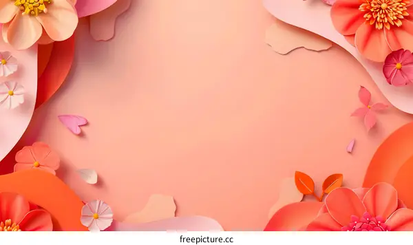 Paper Cut Flowers Background