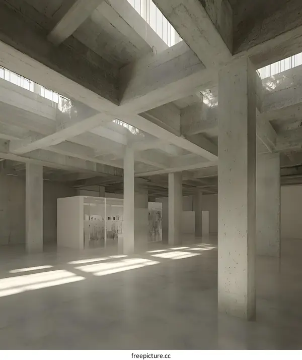 Concrete Interior Design With  Skylights