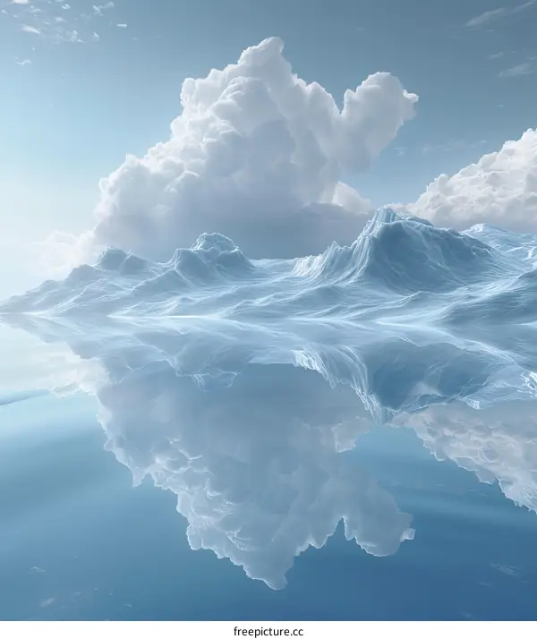 Majestic Iceberg Reflection in a Tranquil Lake