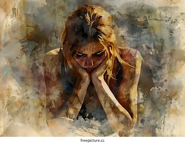 Portrait of a crying woman