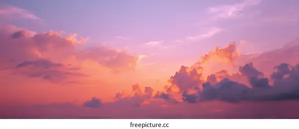 Beautiful Colorful Sunset Sky with Clouds
