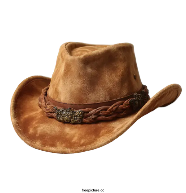 [Transparent Background PNG]Vintage Brown Leather Cowboy Hat