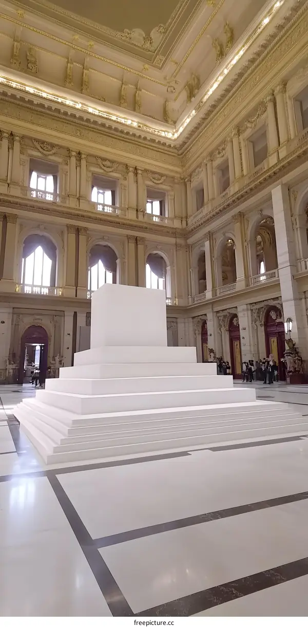 White Cube Installation in a Grand Hall