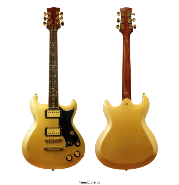 [Transparent Background PNG]Golden Electric Guitar Image