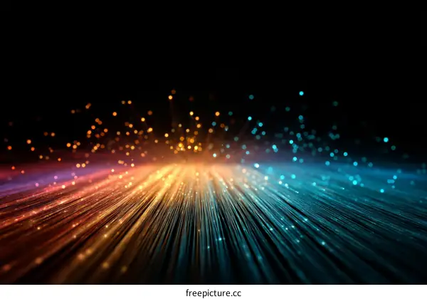 Abstract Colorful Light Trails Technology Illustration