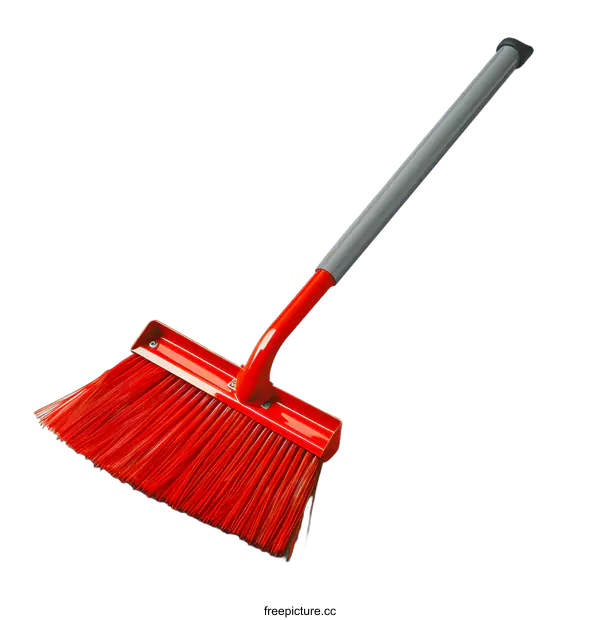 [Transparent Background PNG]Red Dustpan Brush With Gray Handle