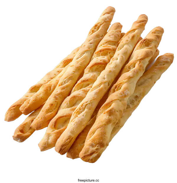 [Transparent Background PNG]Freshly baked bread sticks on white
