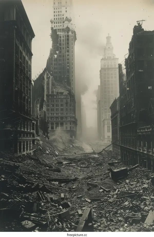 Ruins of Wall Street after the Great New York City Fire of 1911
