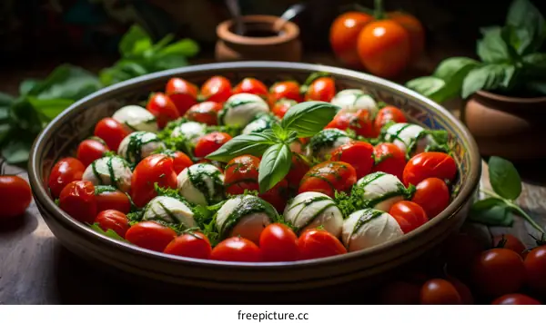 Heirloom Tomato and Mozzarella Salad with Basil