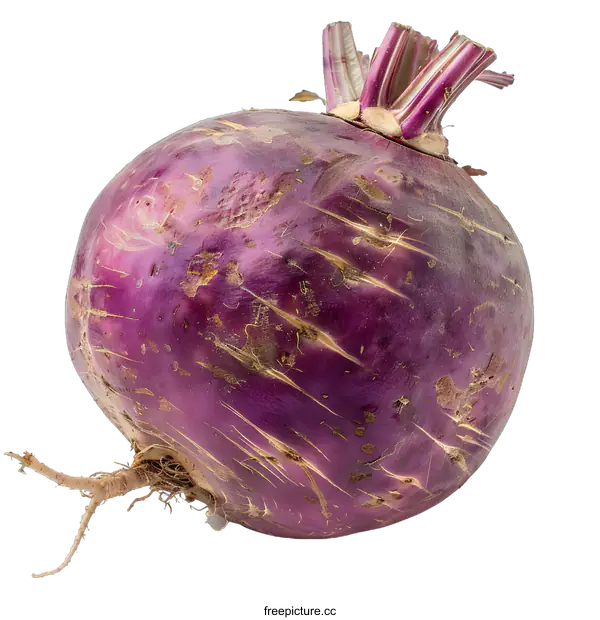 [Transparent Background PNG]Purple Kohlrabi Isolated on White Background