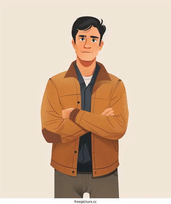 Illustration of a man with crossed arms