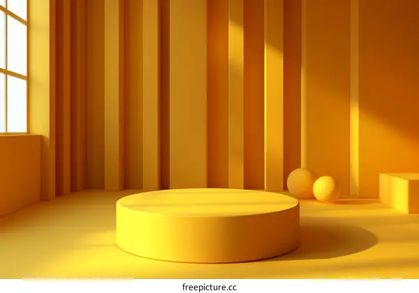 Abstract Yellow Geometric Product Display Background