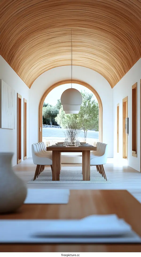 Modern Dining Area with Wood Accents