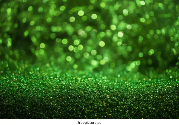 Emerald Green Glitter Background with Bokeh