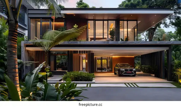 Modern House With Lush Greenery