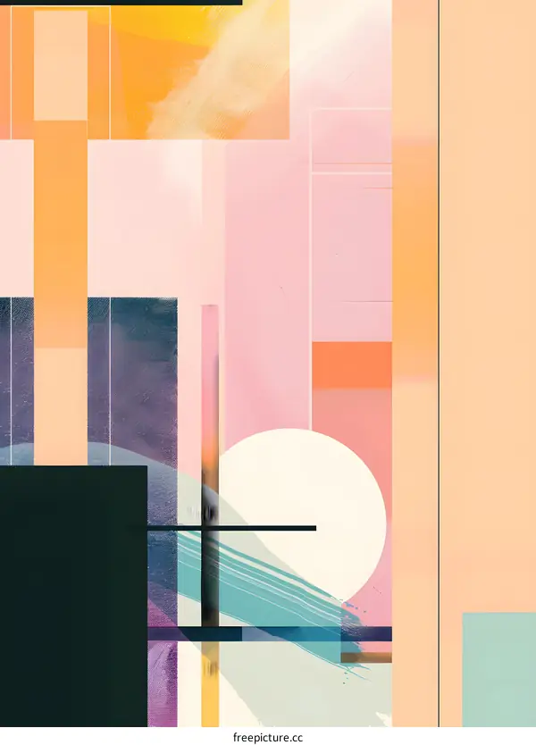 Abstract Geometric Shapes in Pastel Colors