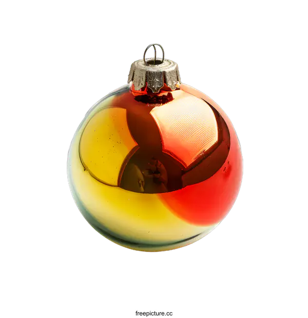 [Transparent Background PNG]Vintage Christmas Ornament with Red, Yellow, and Blue Colors