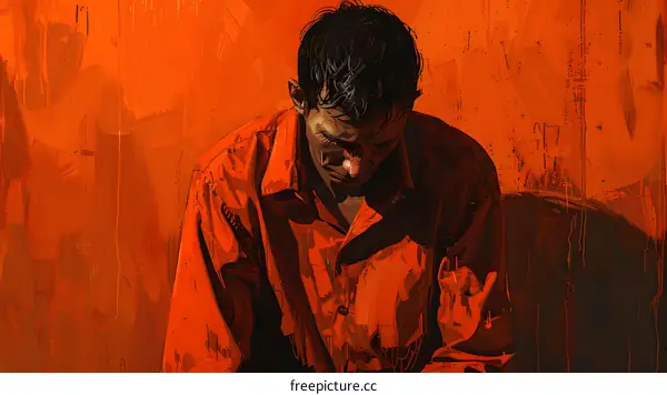 Portrait of a man in an orange shirt