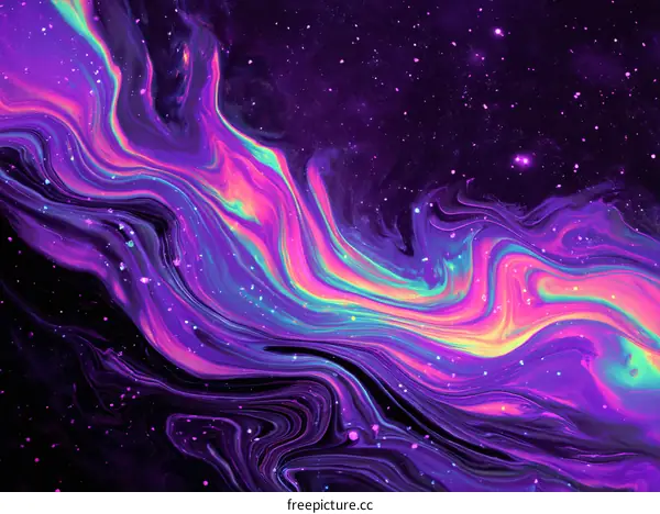 Abstract Colorful Liquid Galaxy Painting