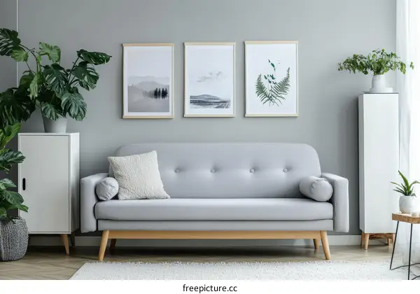 Modern Gray Living Room with Artwork