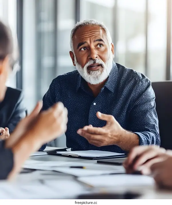 Businessman Leading a Meeting Discussion
