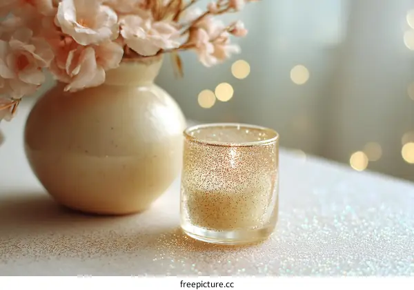 Elegant Candle and Vase Still Life