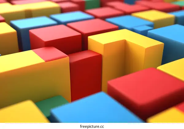 Abstract Colorful 3D Cubes Pattern