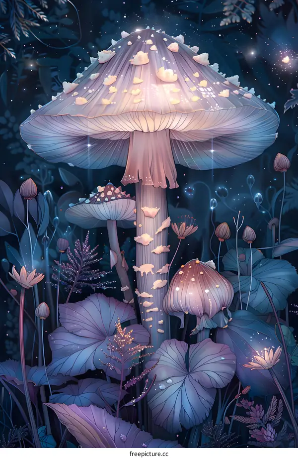 Glowing Mushrooms in a Fantasy Forest