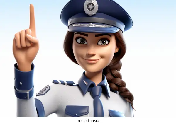 Illustration of a policewoman