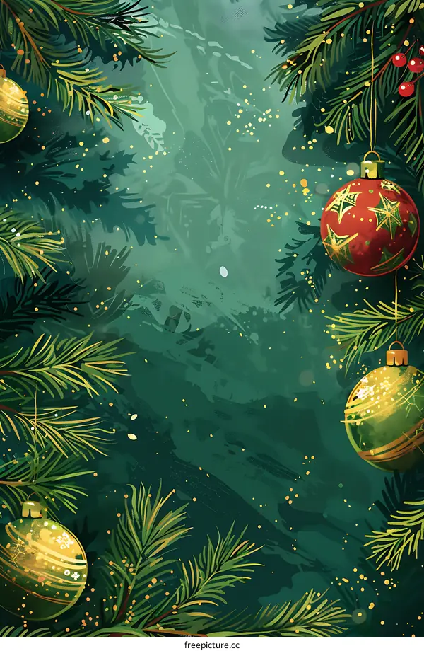 Hand-painted Christmas Greeting Card