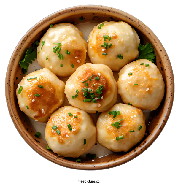 [Transparent Background PNG]Fried buns with sesame seeds and green onions