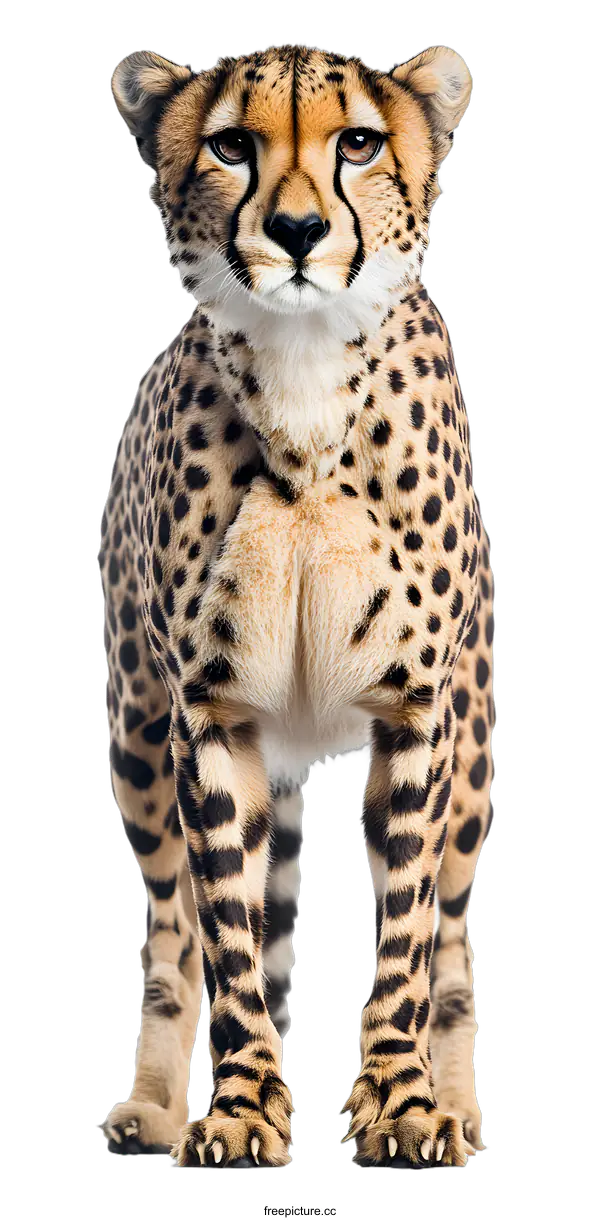 [Transparent Background PNG]Cheetah Standing on White Background