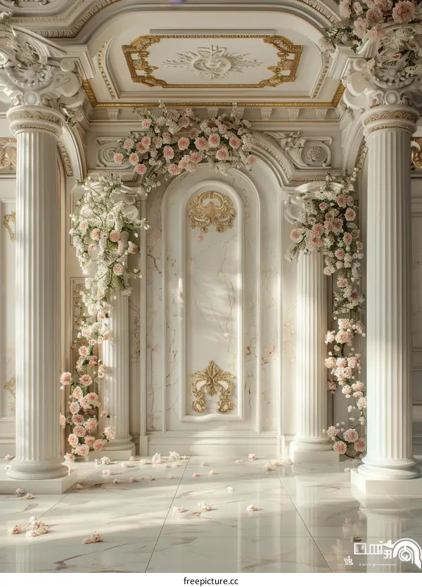 Elegant Interior Decor with Floral Arrangements