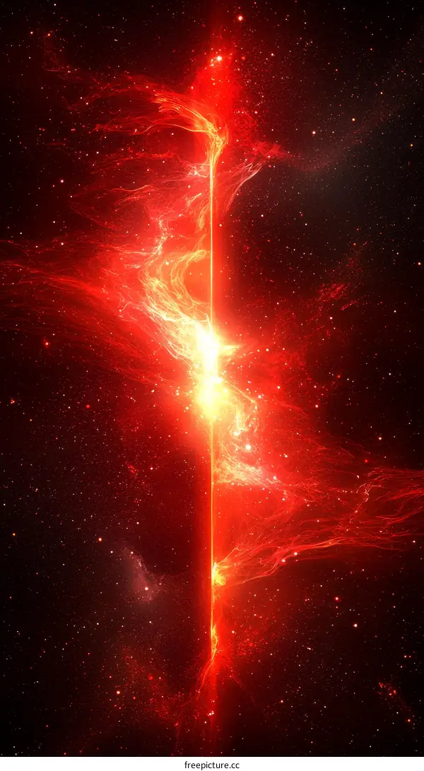 Abstract Red Cosmic Nebula Illustration